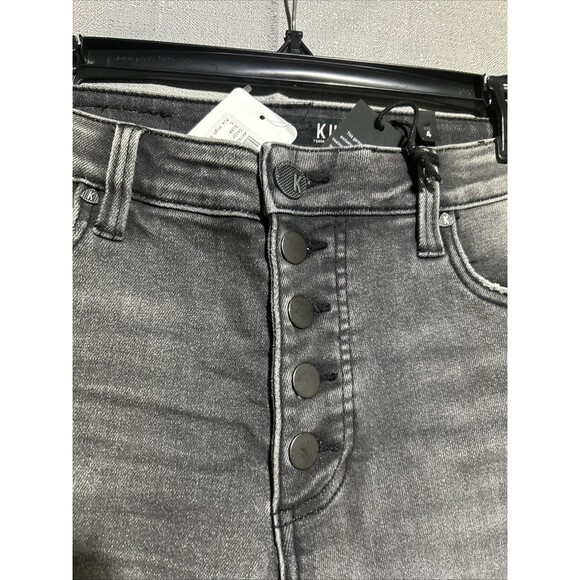 KUT FROM THE KLOTH HIGH RISE MIA SKINNY JEANS BLACK SZ 4 Grey distressed Grunge - Picture 8 of 11